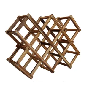 10 Bottle Wooden Wine Rack Holder Shelf