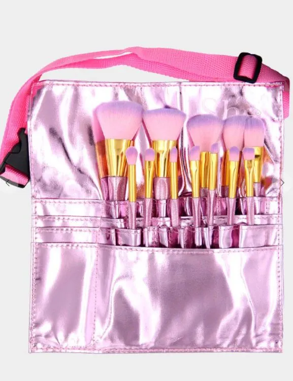 12 pc Soft Make up Brush Tool Kit with a Waist Organizer