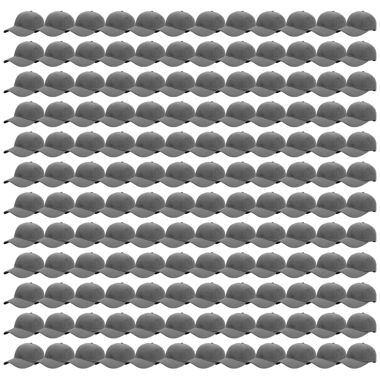 144-Pack Baseball Dad Cap Velcro Strap Adjustable Size - Dark Gray