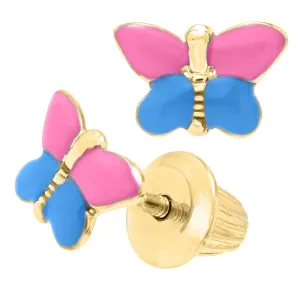 14k Gold Children's Butterfly Earrings