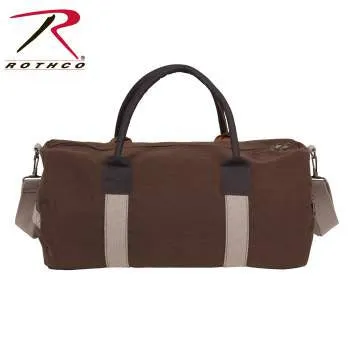 19" Canvas & Leather Gym Bag, Earth Brown