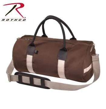 19" Canvas & Leather Gym Bag, Earth Brown