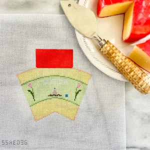 3D Wedge of Gouda Cheese Needlepoint Canvas