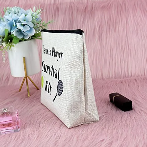 3Pcs Tennis Player Gift for Women Makeup Bag Tennis Lover Gift for Girls Tennis Coach Gift Birthday Gift for Friend Cosmetic Bag Graduation Gift for Tennis Team Travel Cosmetic Pouch Christmas Gift