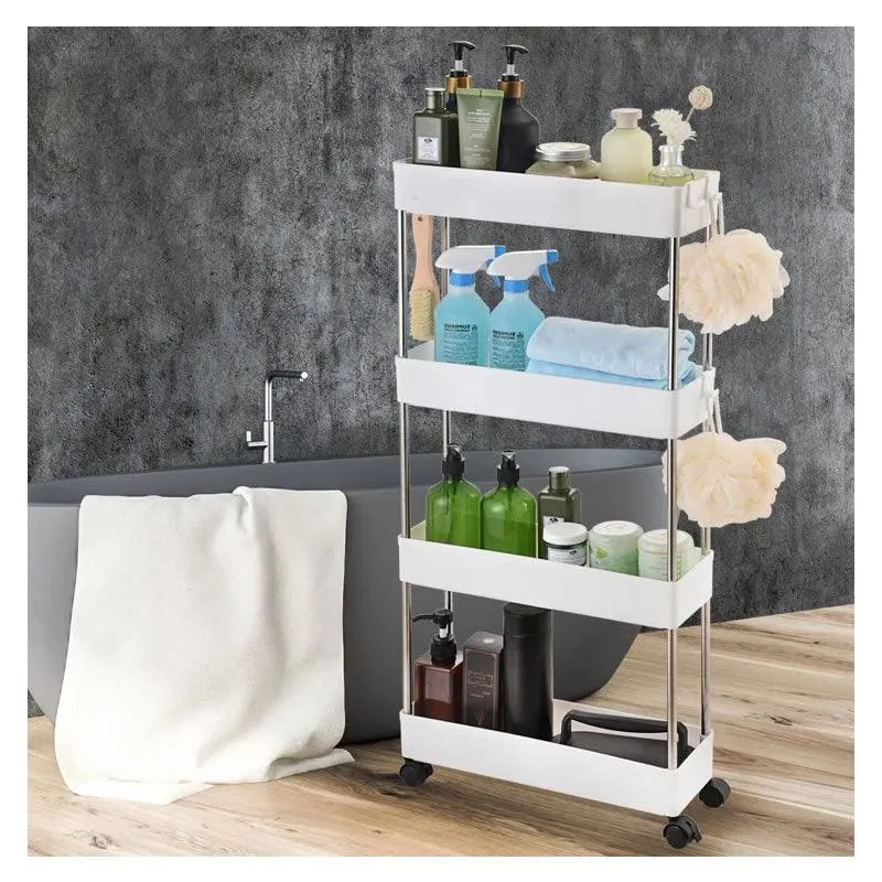 4-Tier Detachable Bathroom Rack/Organizer With Wheels Id-66 - Shop Now For Best Deals