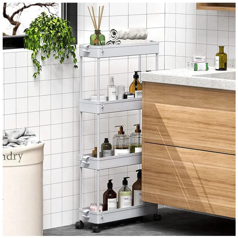 4-Tier Detachable Bathroom Rack/Organizer With Wheels Id-66 - Shop Now For Best Deals