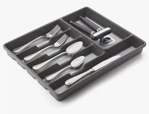 6 COMPARTMENT DRAWER ORGANIZER CHARCOAL