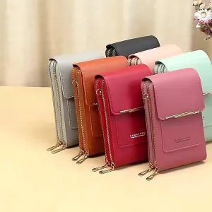 8 Colors Touch Screen Phone Bag Ladies Small Messenger Cute Phone Bag Fashion Key Coin Purse Wallet Card Holder