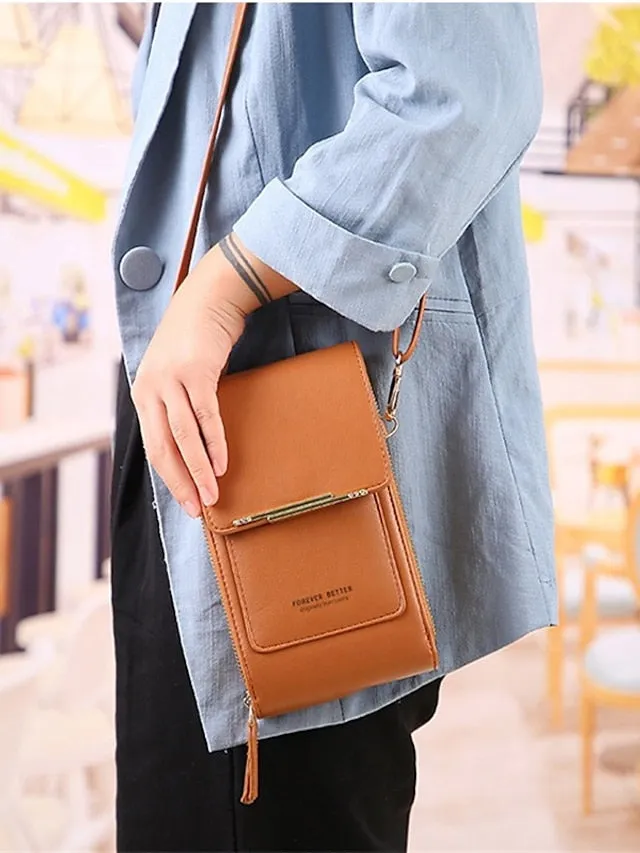 8 Colors Touch Screen Phone Bag Ladies Small Messenger Cute Phone Bag Fashion Key Coin Purse Wallet Card Holder