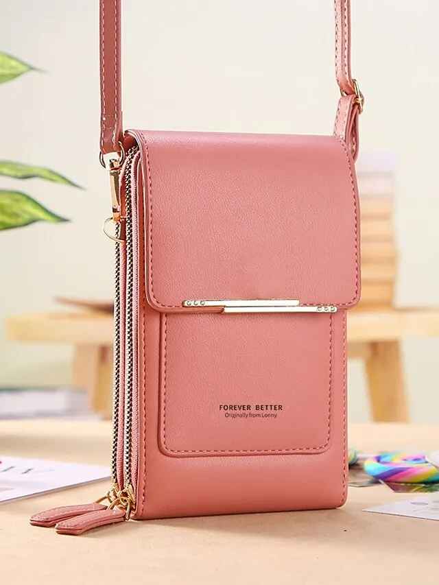 8 Colors Touch Screen Phone Bag Ladies Small Messenger Cute Phone Bag Fashion Key Coin Purse Wallet Card Holder