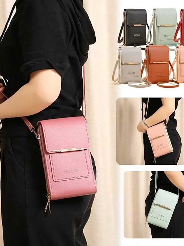 8 Colors Touch Screen Phone Bag Ladies Small Messenger Cute Phone Bag Fashion Key Coin Purse Wallet Card Holder