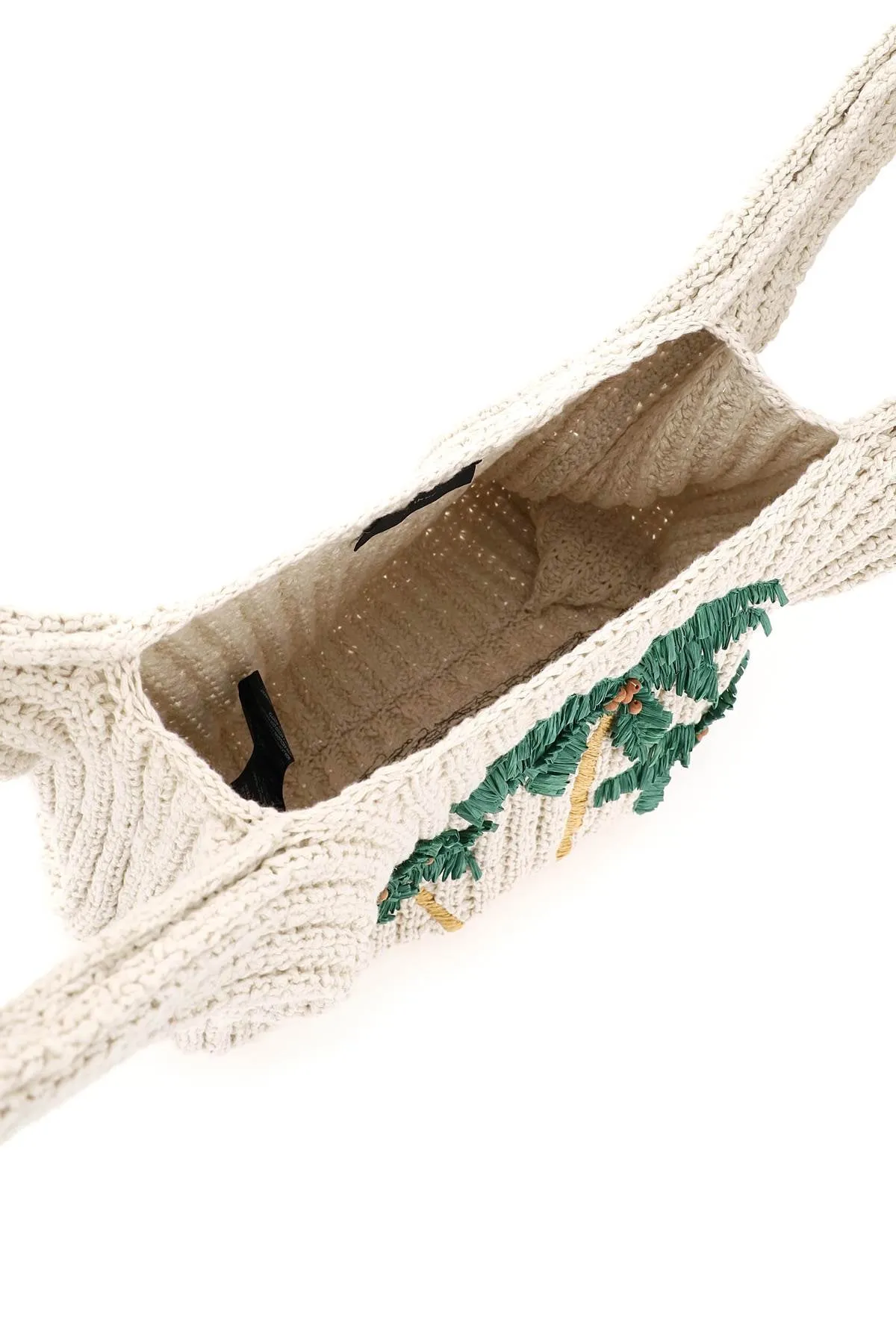 Alanui Palm Tree Embroidered Knitted Tote Bag