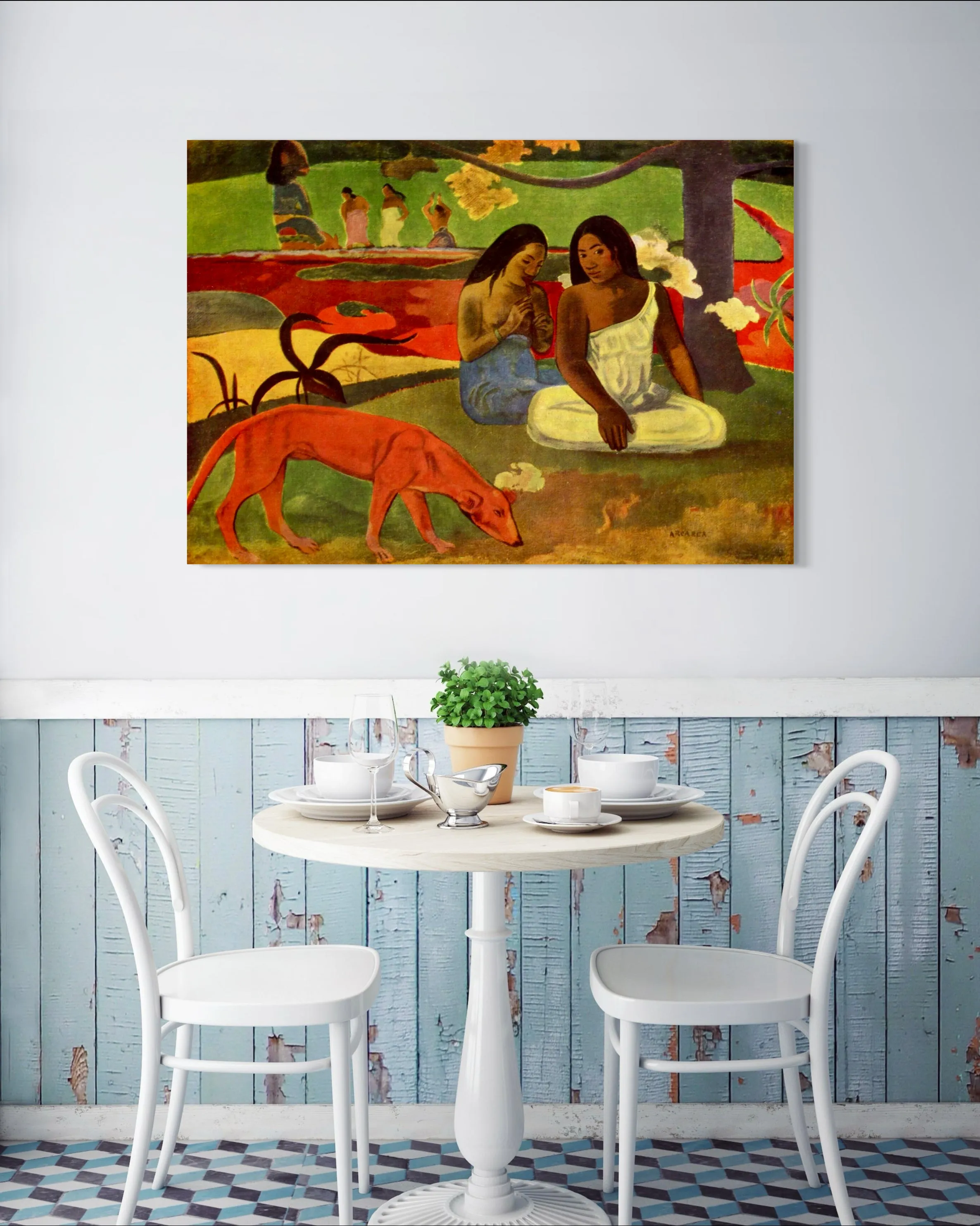 Arearea - Painted by Paul Gauguin - Circa. 1892. High Quality Polyester Cotton Canvas Print. Ready to be Framed or Mounted. Available in One Large Size. 70cm X 100cm. Stretched Canvas Option Available in One (1) Large Size - 70cm x 100cm.