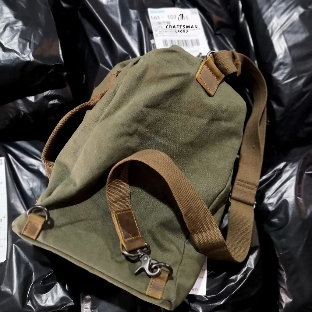 Army Green Canvas Mens Sling Bag Chest Bag One Shoulder Pack Sling Pack Bag For Men