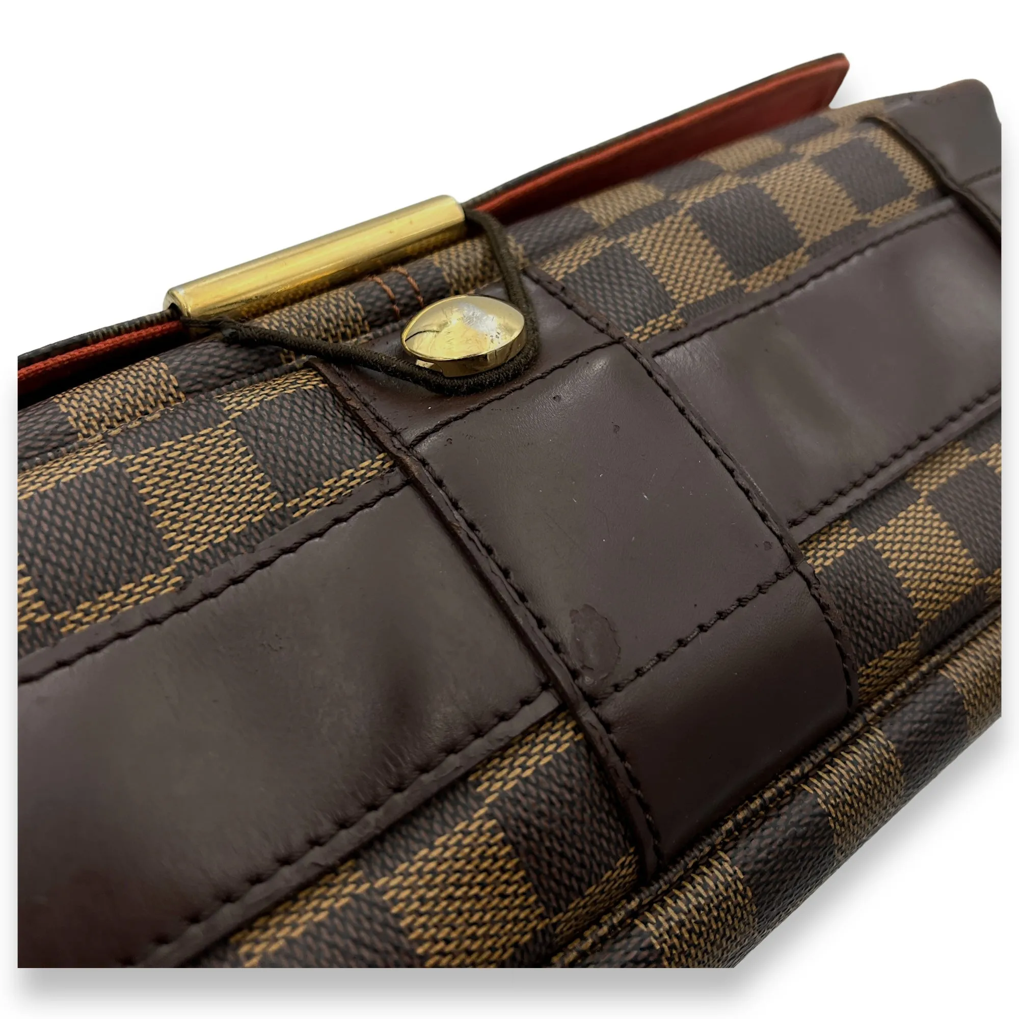 Bastille Messenger Bag Damier Ebene in Coated Canvas, Gold hardware