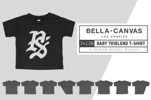 Bella   Canvas 3413B Baby Triblend T-Shirt Mockups