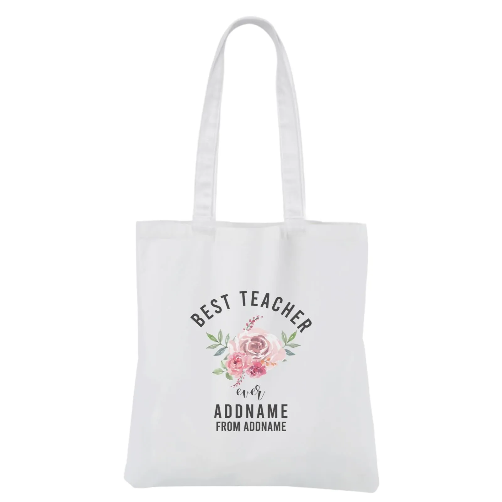 Best Teacher Ever White Canvas Bag