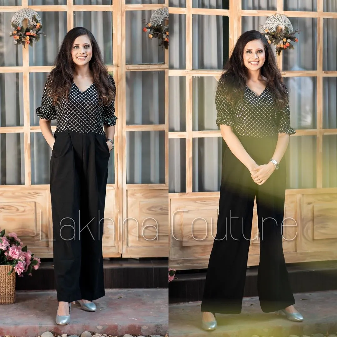 Black Sequinned Jumpsuit