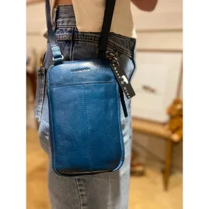 Blue Leather pouch Sling #bps