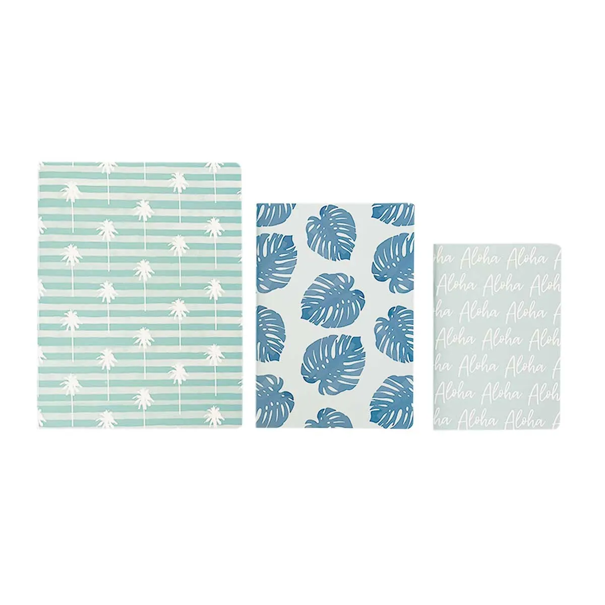 Blue Paradise Saddle Stitch Notebooks, Set of 3