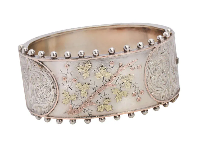 Branching Out - Victorian Silver & Gold Bangle