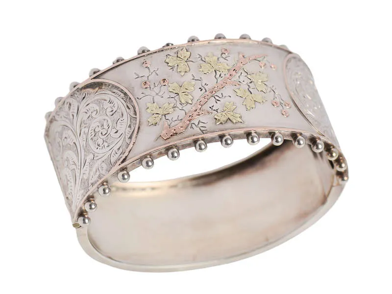 Branching Out - Victorian Silver & Gold Bangle