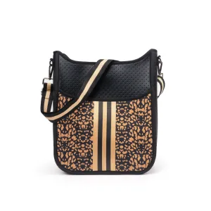 Bronze Neoprene Messenger Bag with Stripe Strap