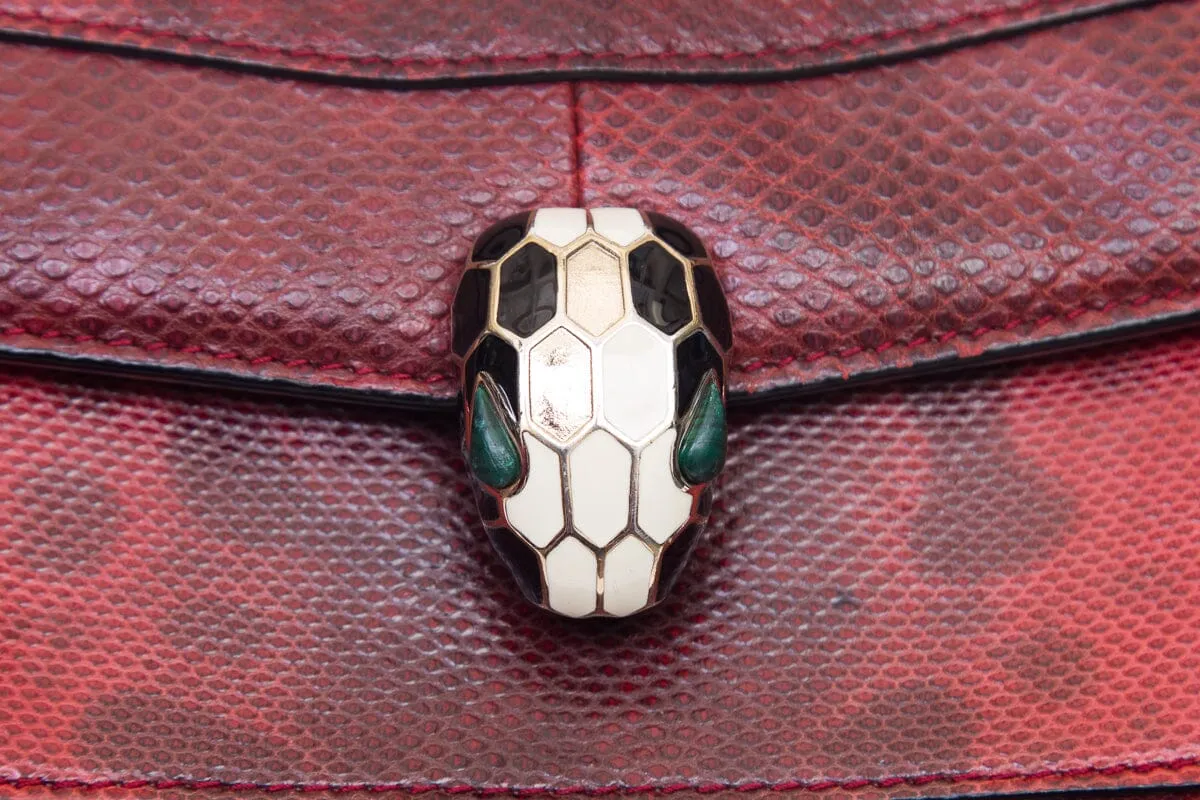 Bvlgari Red Karung Serpenti Forever Handbag