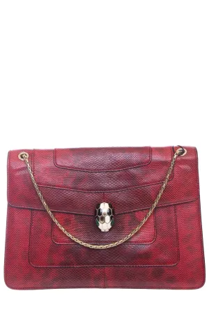 Bvlgari Red Karung Serpenti Forever Handbag