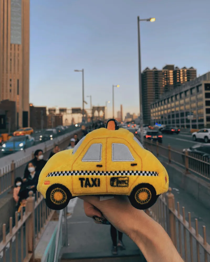 Canine Commute Taxi Plush Crinkle   Squeaky Dog Toy