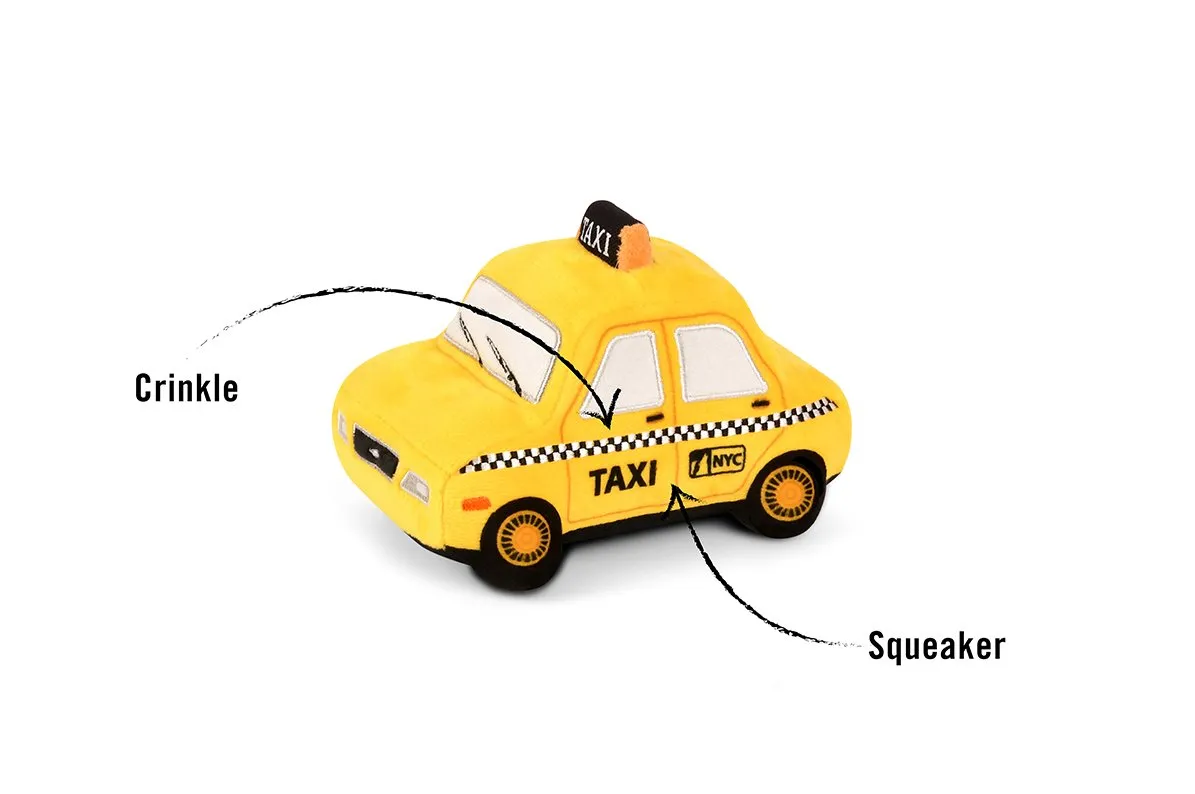 Canine Commute Taxi Plush Crinkle   Squeaky Dog Toy