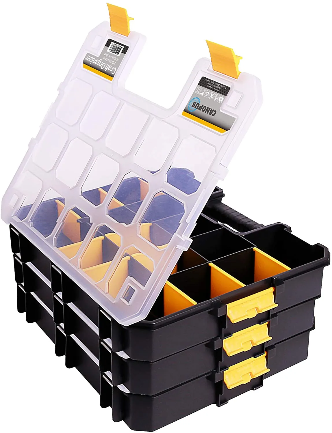 CANOPUS Craft Organizer, Hardware & Parts Organizer, 3 Pieces Set Tool box