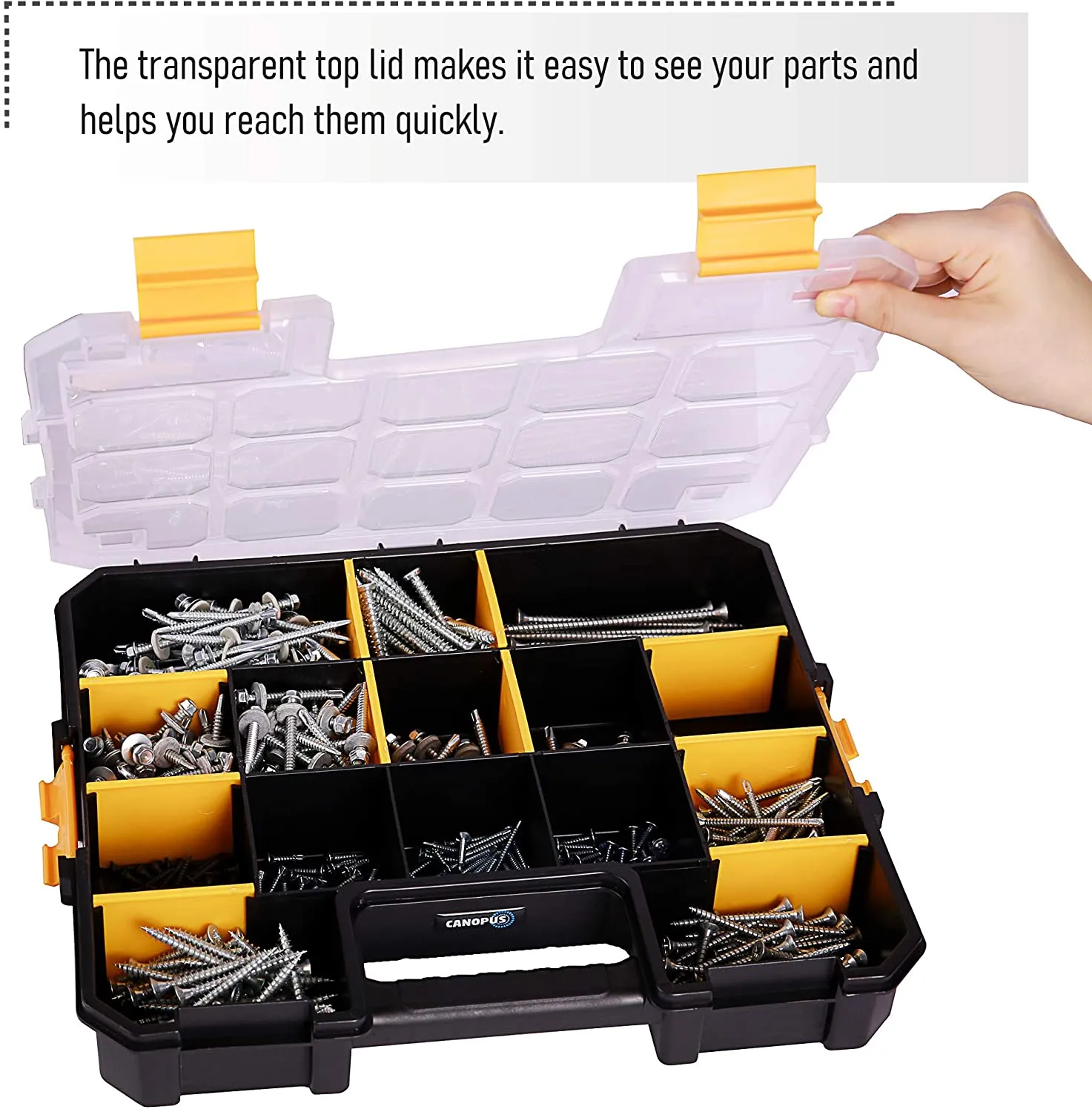 CANOPUS Craft Organizer, Hardware & Parts Organizer, 3 Pieces Set Tool box