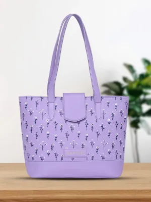 Caprese Pensa Small Tote Printed Faux Leather For Women Lilac