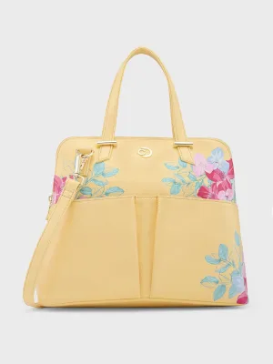 Caprese Shanaya Satchel Medium Printed Women's Handbag Yellow