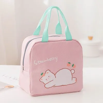 Cartoon Cooler Lunch Bag For Picnic Kids Women Travel Thermal Breakfast Organizer Insulated Waterproof Storage Bag For Lunch Box