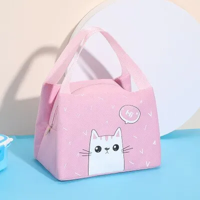 Cartoon Cooler Lunch Bag For Picnic Kids Women Travel Thermal Breakfast Organizer Insulated Waterproof Storage Bag For Lunch Box