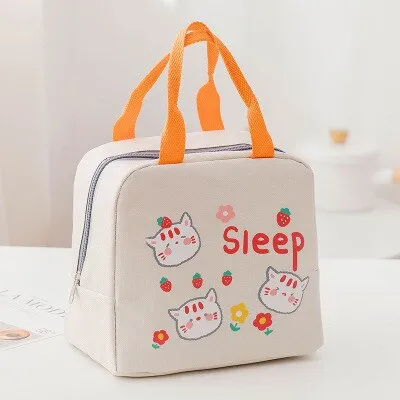 Cartoon Cooler Lunch Bag For Picnic Kids Women Travel Thermal Breakfast Organizer Insulated Waterproof Storage Bag For Lunch Box