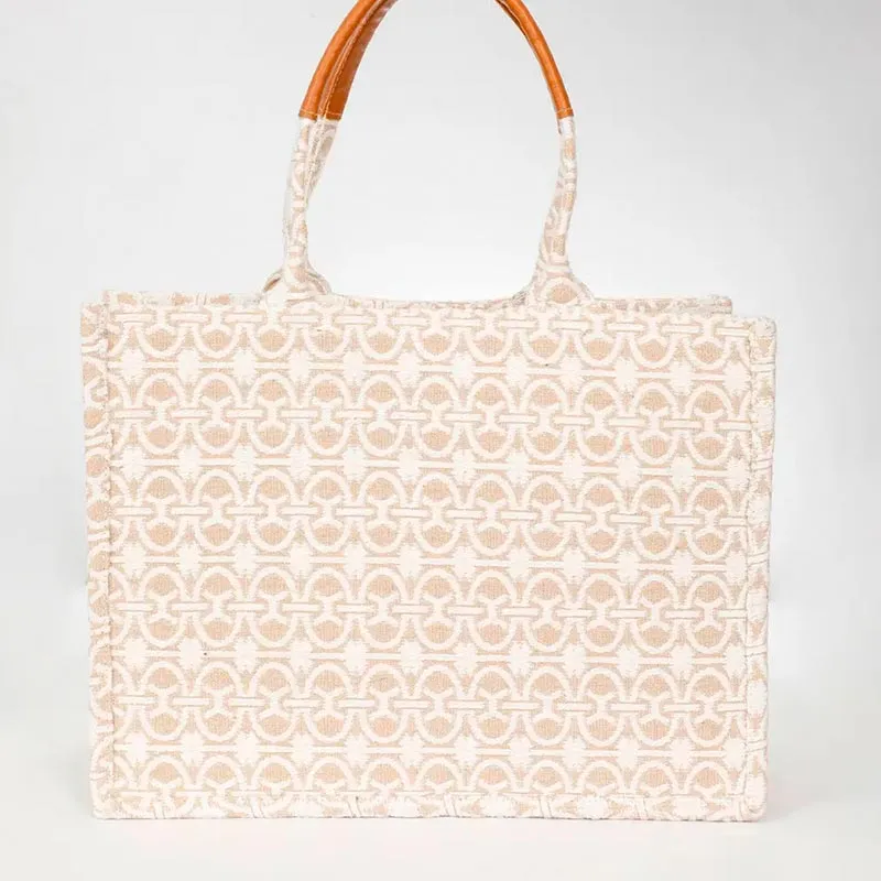 Chain Print Design Polyester Cotton Handbag