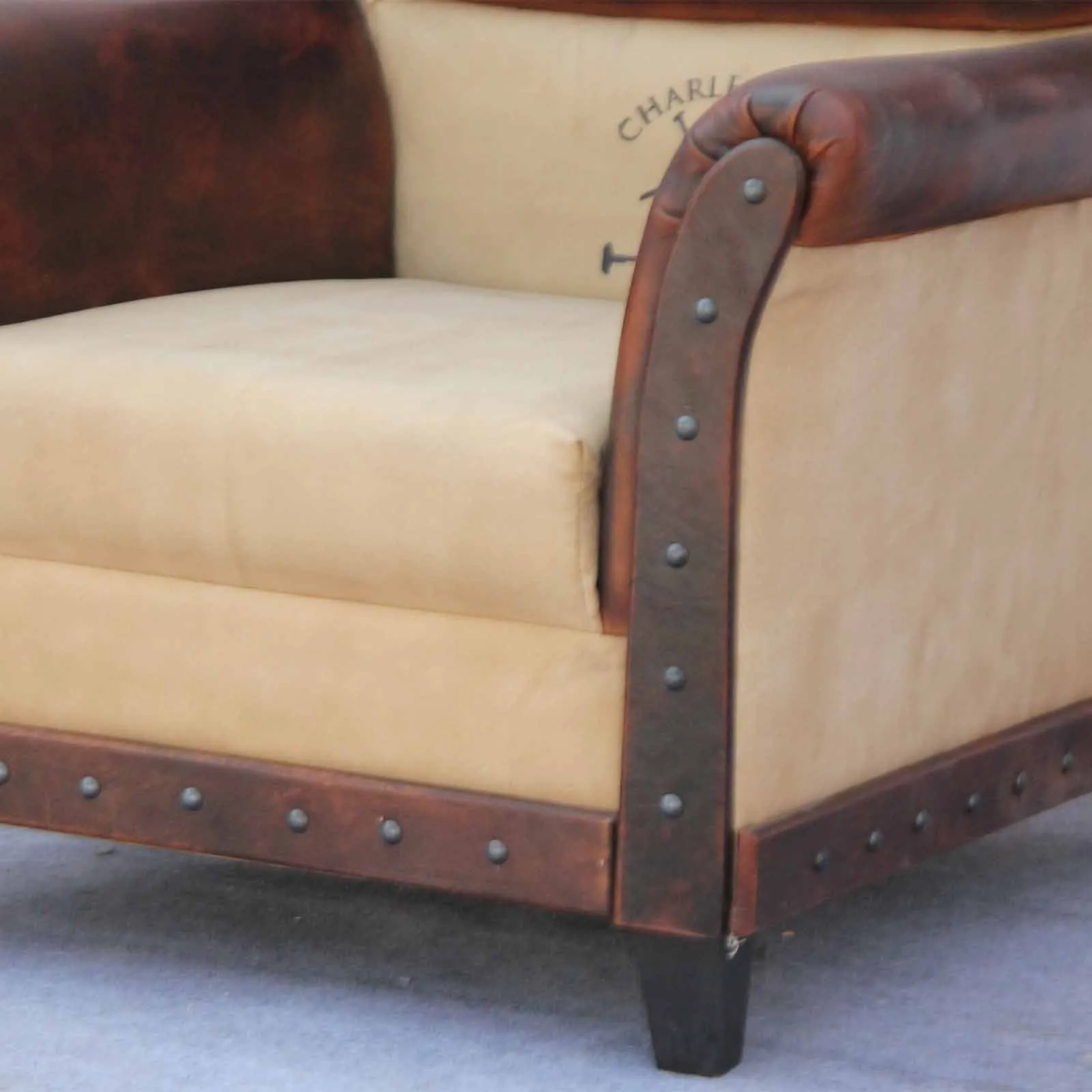 Charleston Polo Aged Leather Armchair