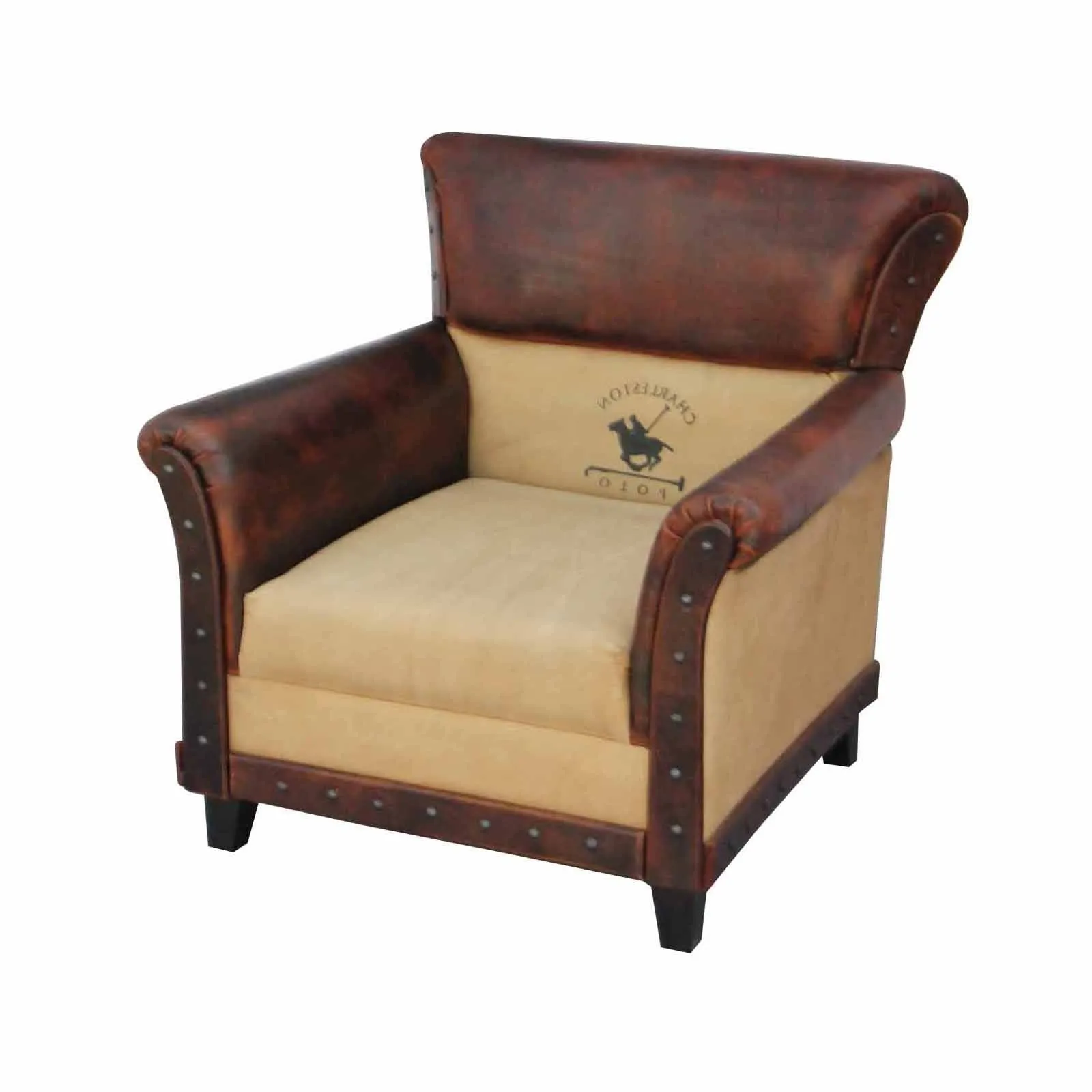 Charleston Polo Aged Leather Armchair