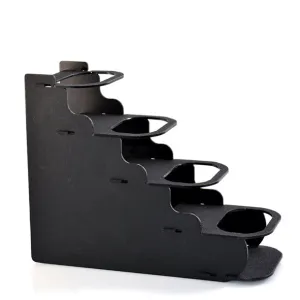 Commercial Black 4-Section Condiment Bottle Rack Holder / Organizer