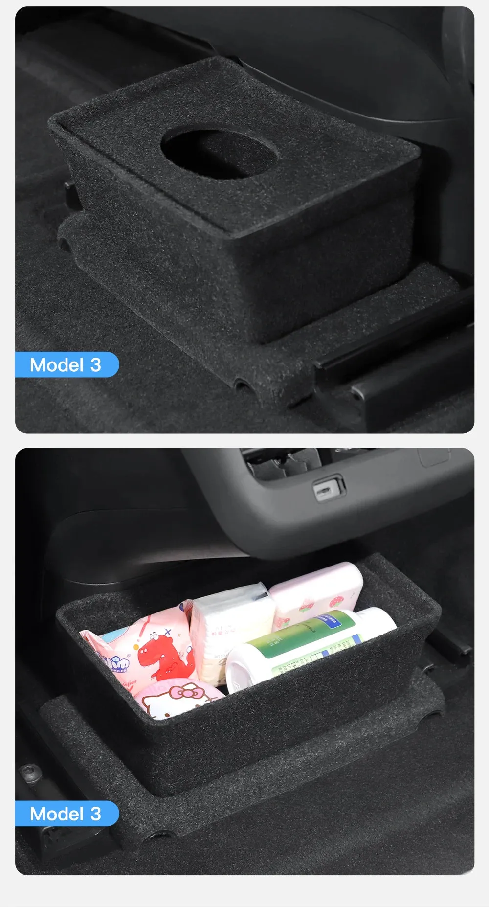 Compatible for Tesla Model 3 2021-2022 Model Y 2022-2023 Center Armrest Storage Box Organizer