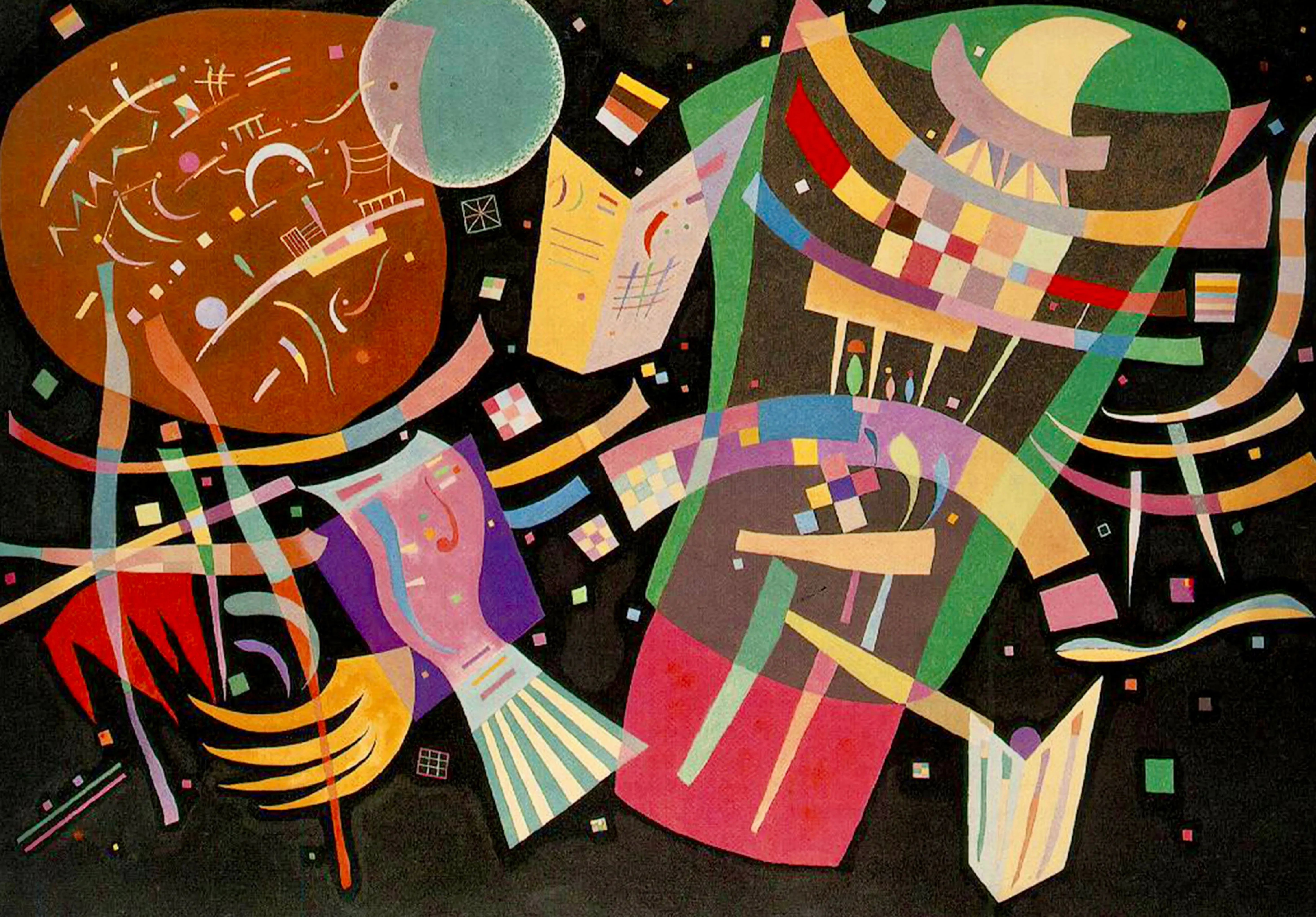 Composition X - Painted by Wassily Kandinsky - Circa. 1939. High Quality Polyester Cotton Canvas Print. Ready to be Framed or Mounted. Available in One Large Size. 70cm X 100cm. Stretched Canvas Option Available in One (1) Large Size - 70cm x 100cm.