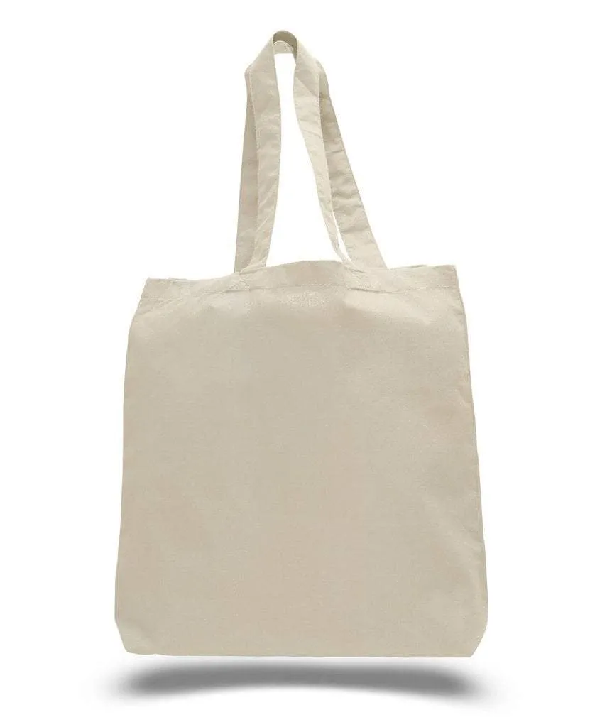 CUSTOM ECONOMICAL 100% COTTON CHEAP TOTE BAGS W/GUSSET