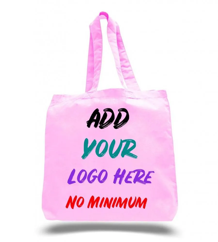 CUSTOM ECONOMICAL 100% COTTON CHEAP TOTE BAGS W/GUSSET