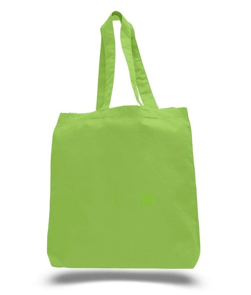 CUSTOM ECONOMICAL 100% COTTON CHEAP TOTE BAGS W/GUSSET