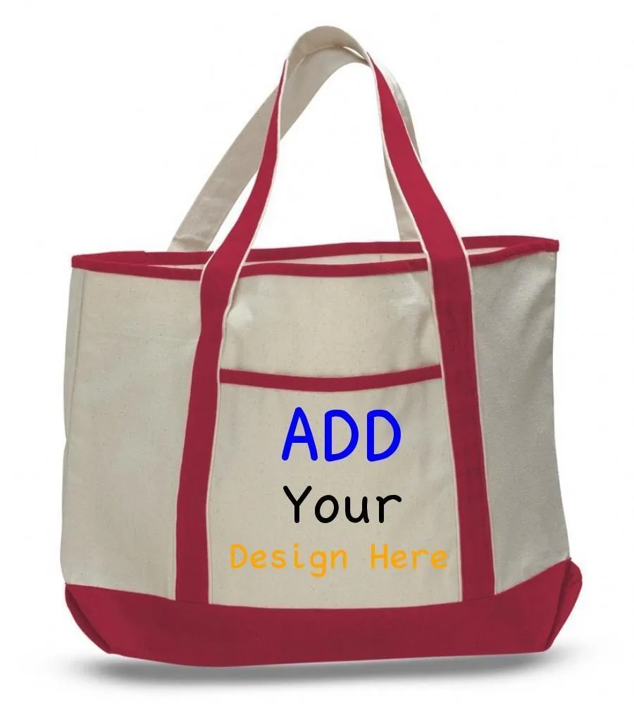 CUSTOM JUMBO SIZE HEAVY CANVAS DELUXE TOTE BAG