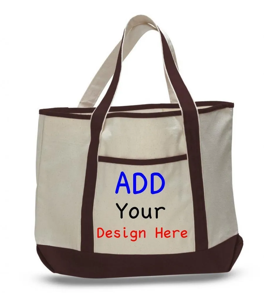 CUSTOM JUMBO SIZE HEAVY CANVAS DELUXE TOTE BAG