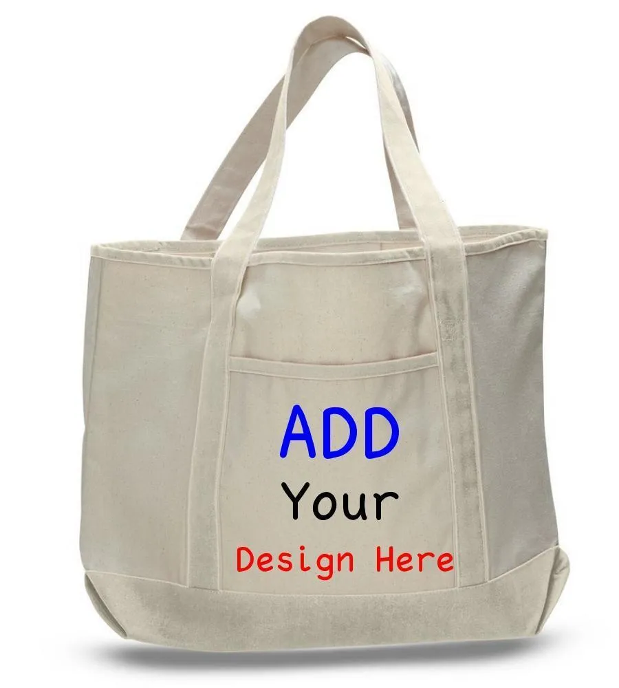 CUSTOM JUMBO SIZE HEAVY CANVAS DELUXE TOTE BAG